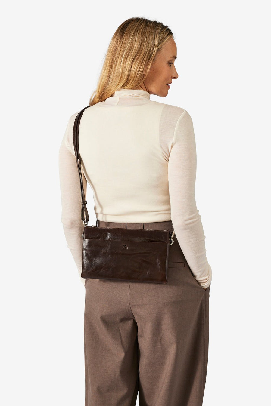 Salerno combi clutch Jasmina Dark brown - ADAX - Clutches