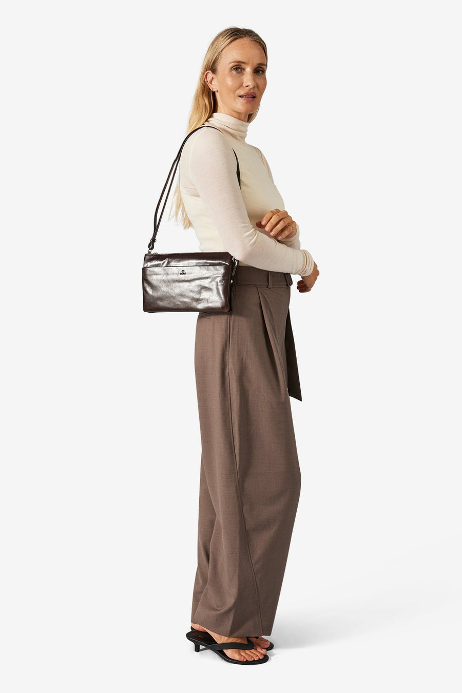 Salerno combi clutch Jasmina Dark brown - ADAX - Clutches