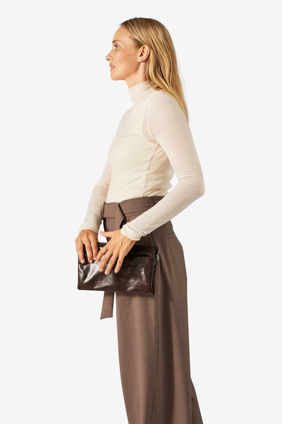 Salerno combi clutch Jasmina Dark brown - ADAX - Clutches