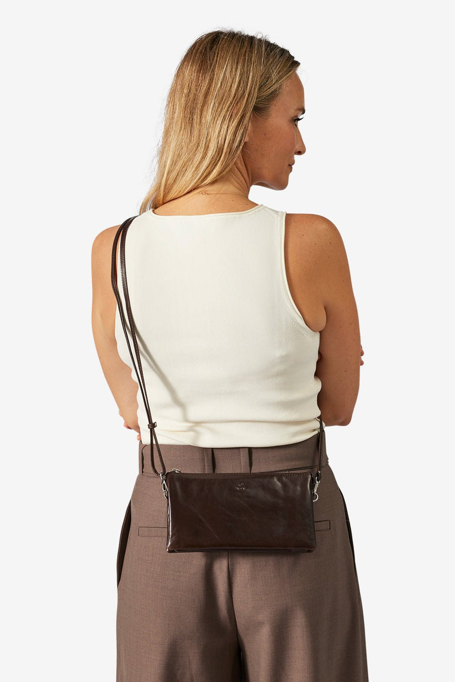 Salerno combi clutch Tine Dark brown - ADAX - Clutches