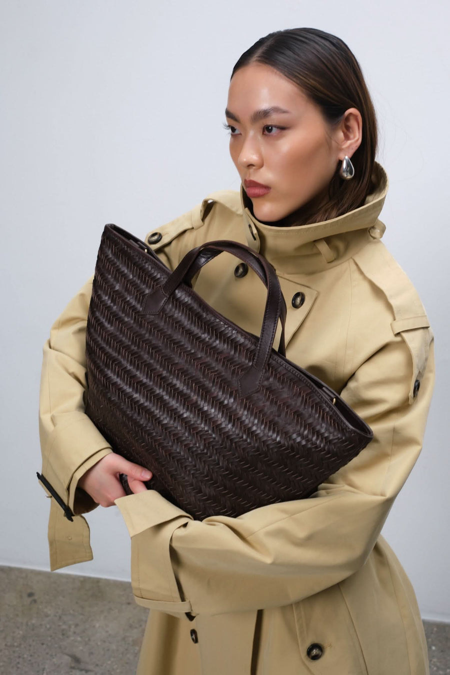 Lucca shopper Flora Dark brown - ADAX - Shopper