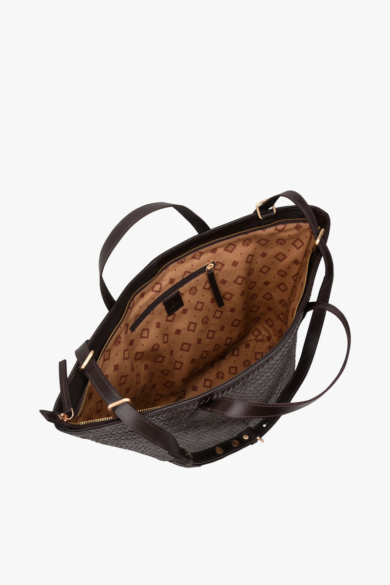 Lucca shopper Flora Dark brown