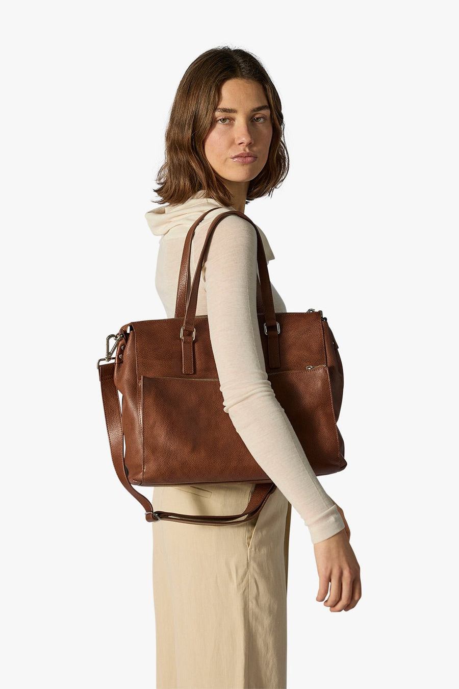 Napoli working bag Malika 14¨ Caramel - ADAX - Arbejdstasker