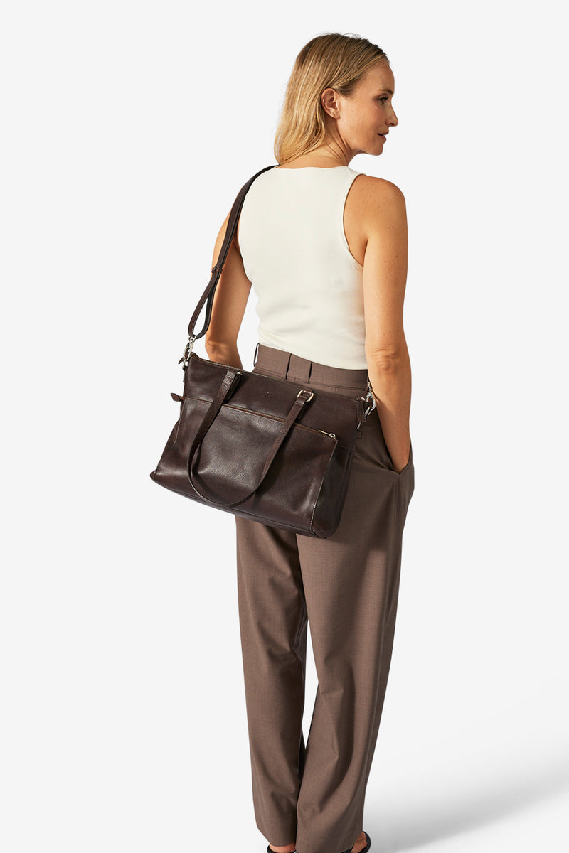 Napoli working bag Malia 14¨ Dark brown