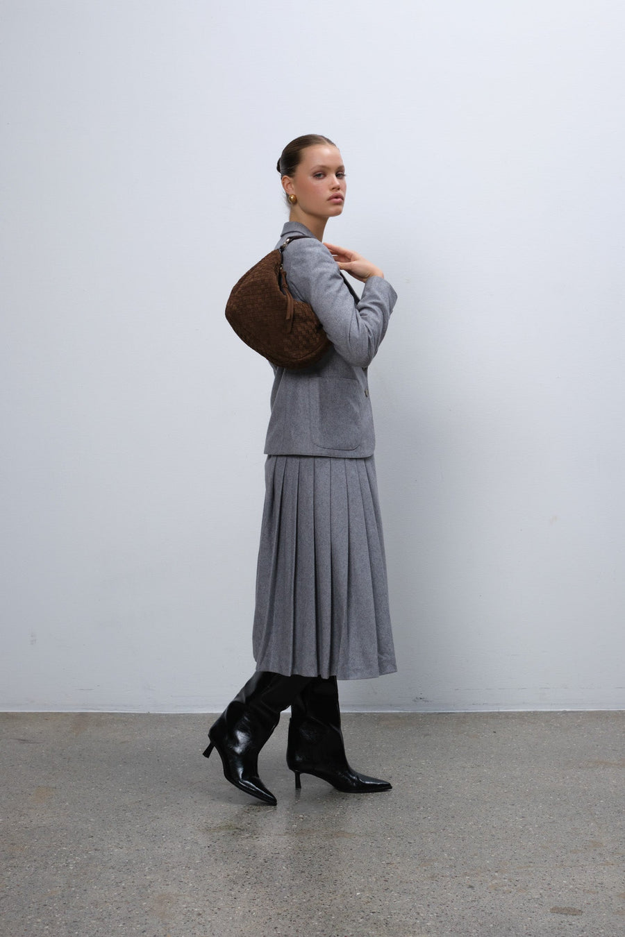 Rozzano Marlin braided Chocolate - ADAX - Håndtasker