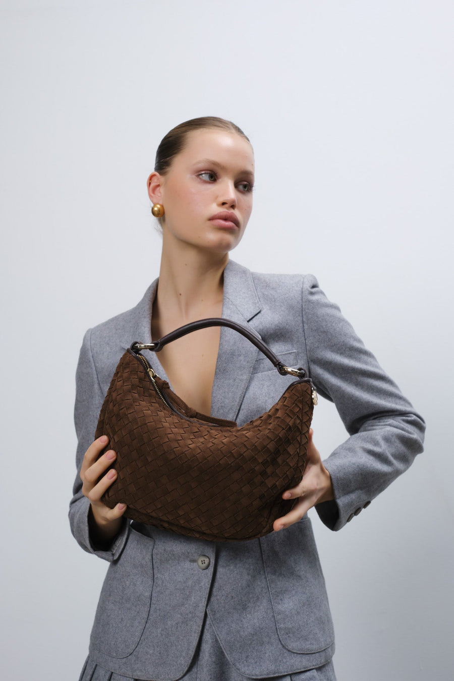 Rozzano Marlin braided Chocolate - ADAX - Håndtasker