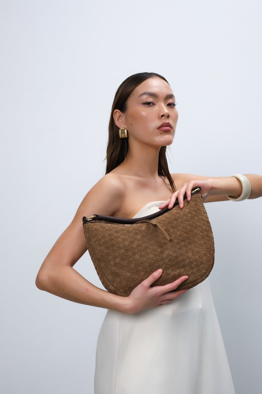 Rozzano Marlin braided Latte - ADAX - Skuldertasker