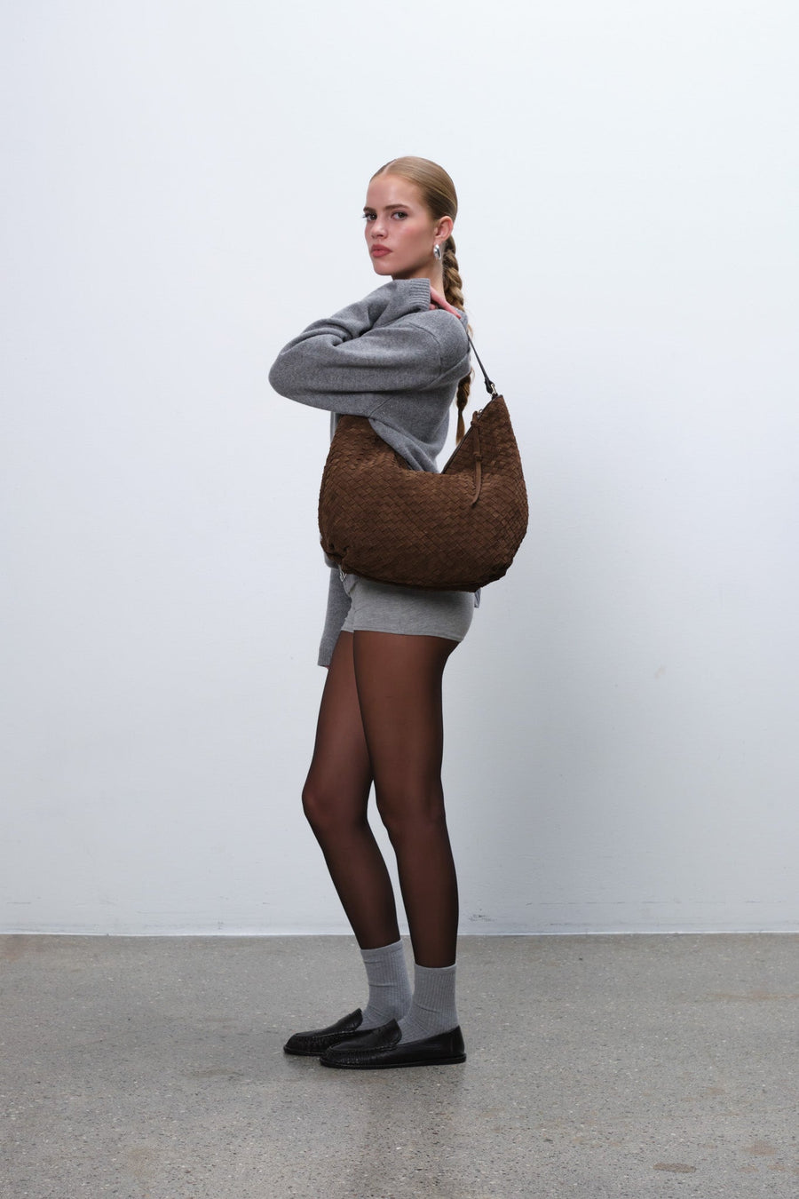 Rozzano Mindy braided Chocolate - ADAX - Skuldertasker