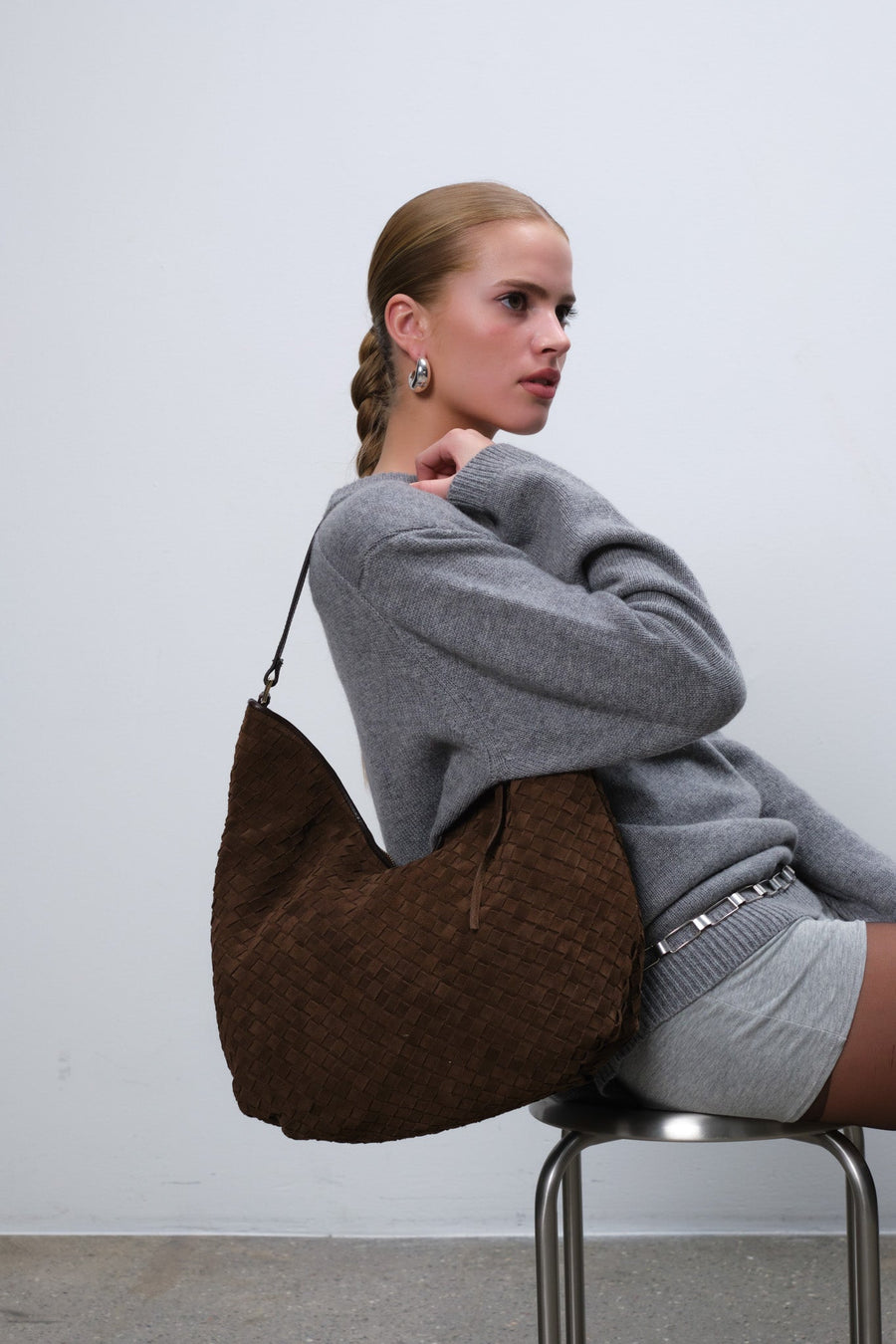 Rozzano Mindy braided Chocolate - ADAX - Skuldertasker