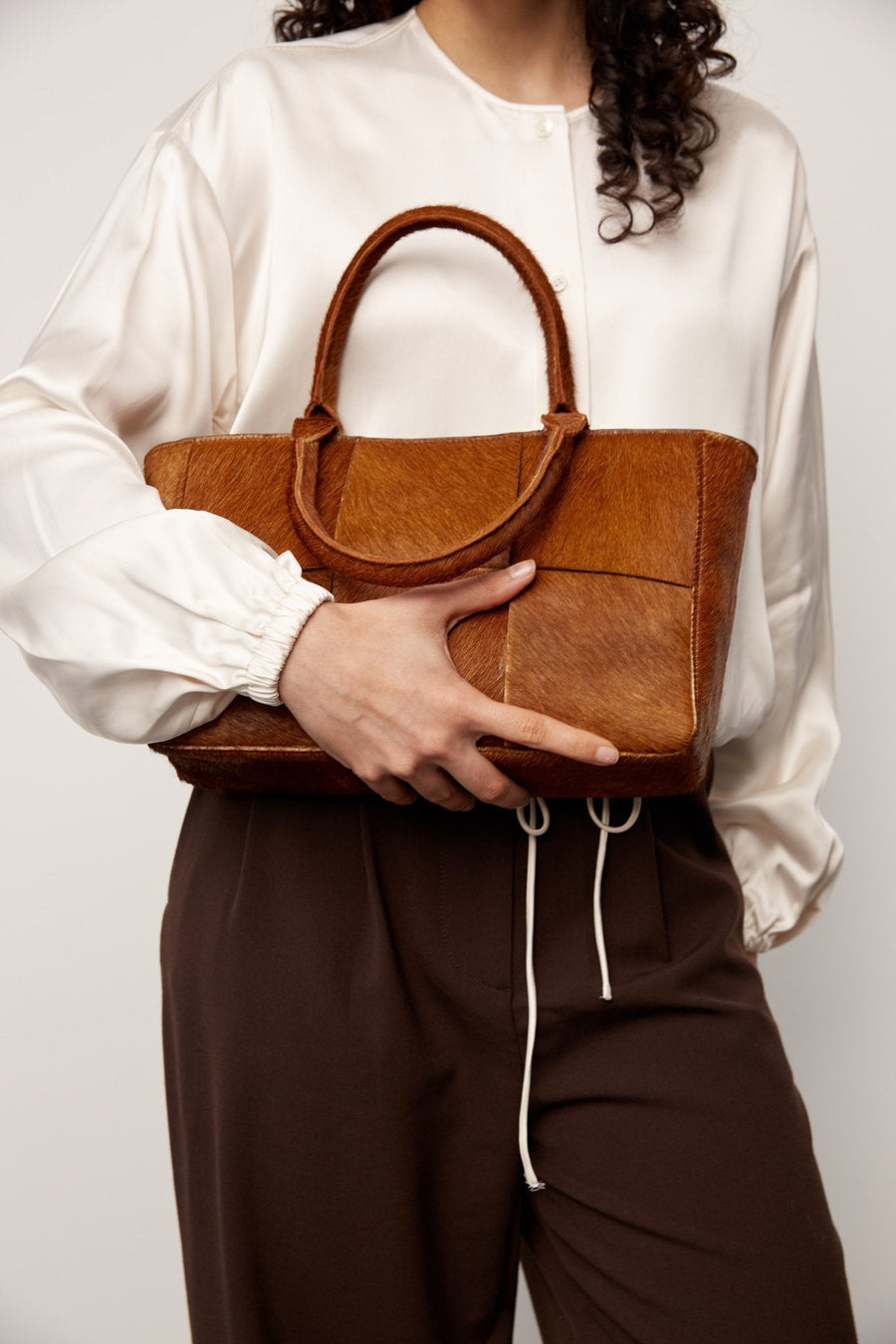 Molino braided handbag Harper Caramel - ADAX - Tasker