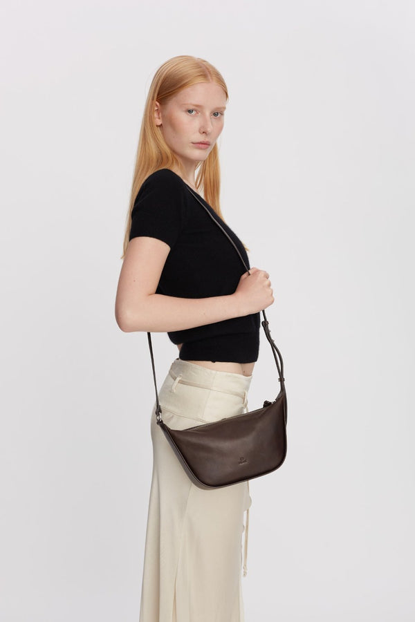 Vittoria shoulder bag Daniella Dark brown - ADAX - Crossbody